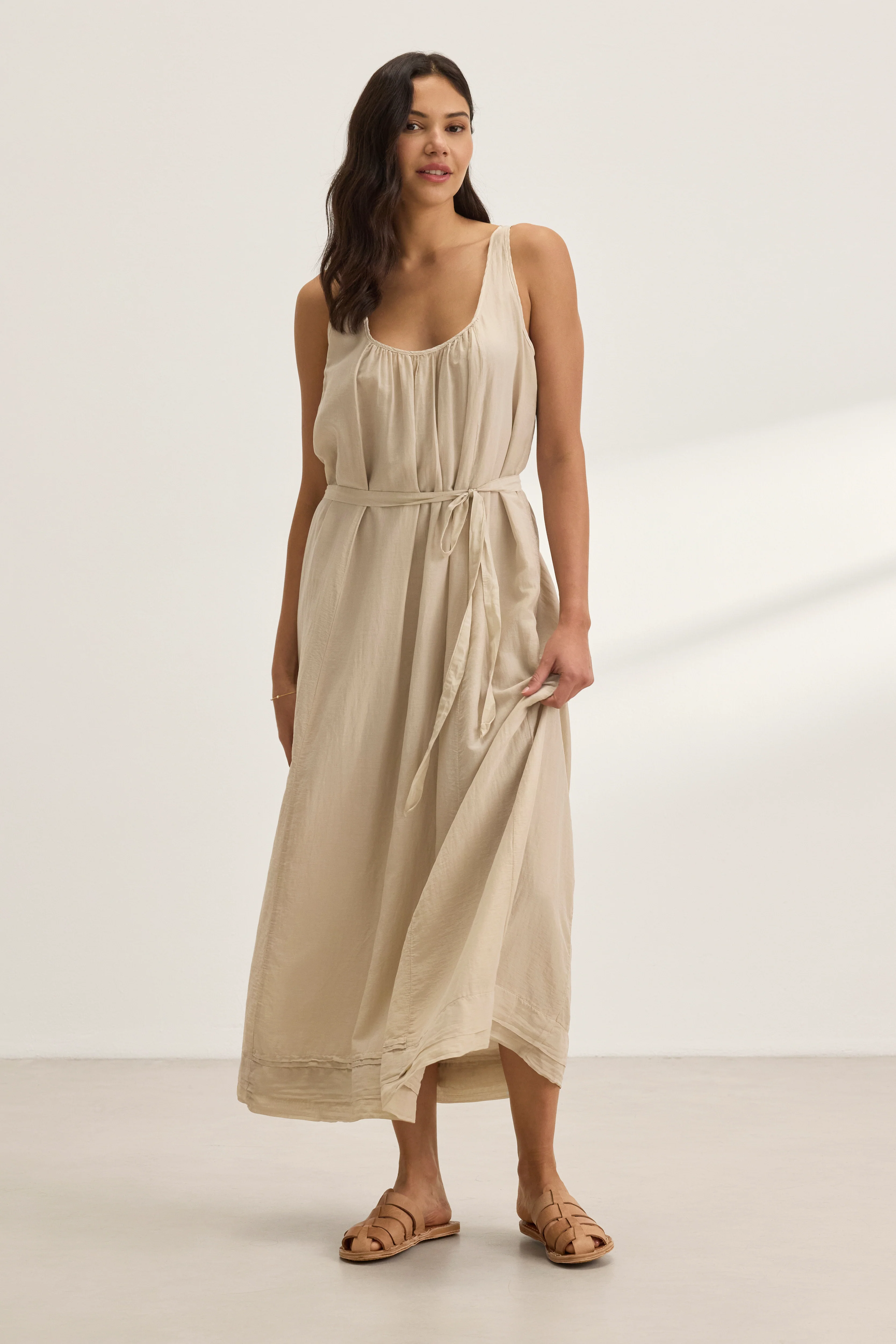 BAYOU SILK COTTON VOILE DRESS IN ANCIENT - Image 4