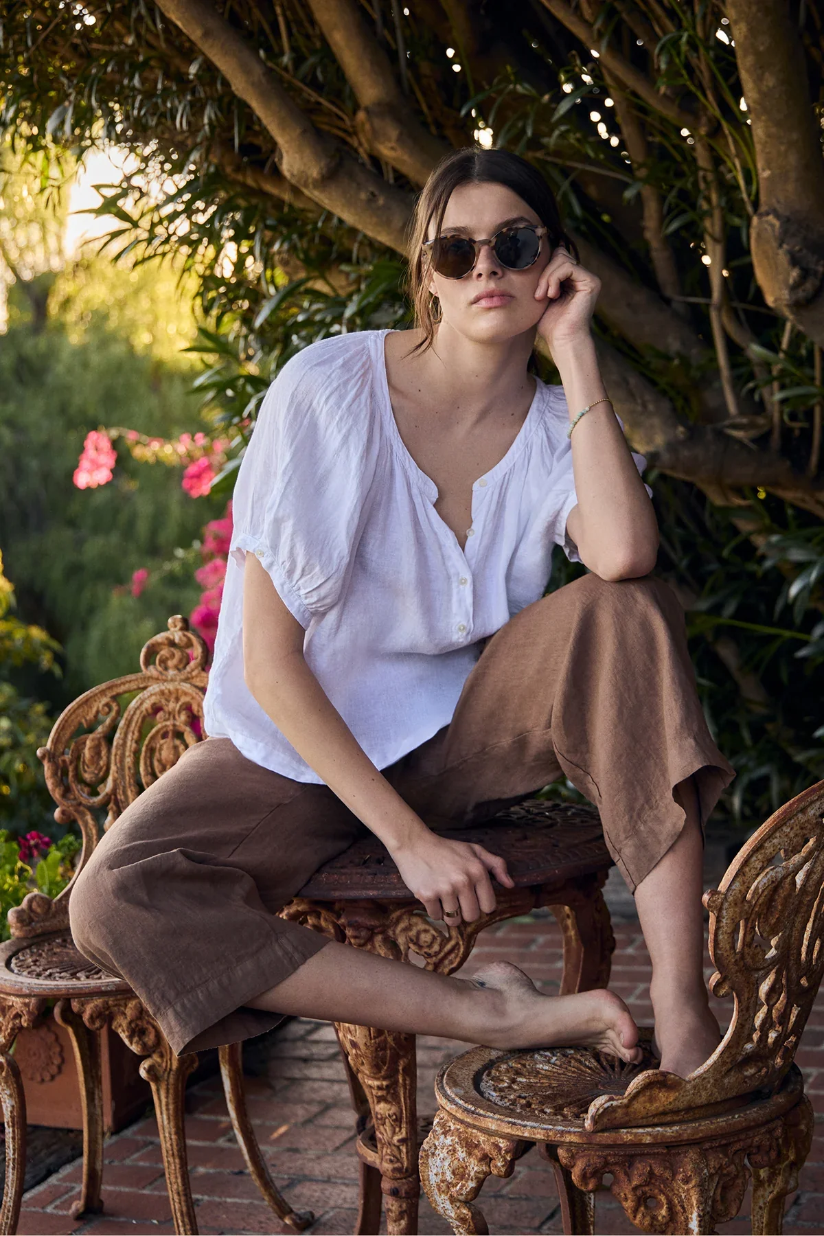JAIMI LINEN TOP IN WHITE - Image 4