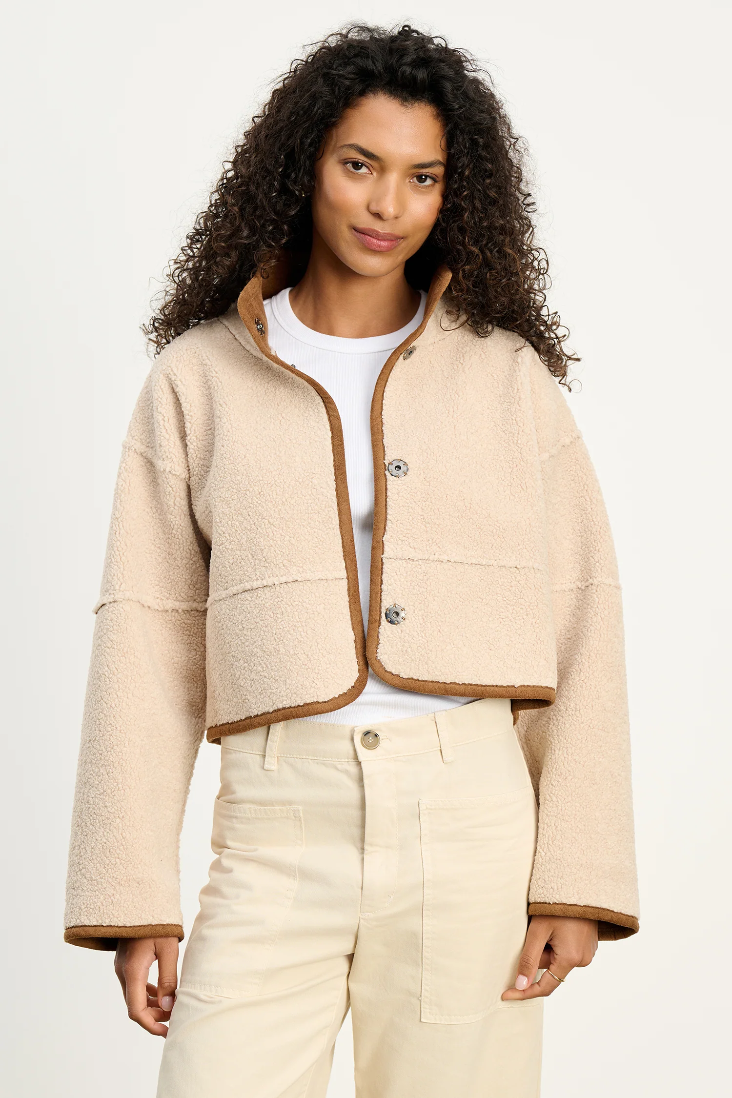 KELLY SHERPA REVERSIBLE JACKET IN TOBACCO - Image 4