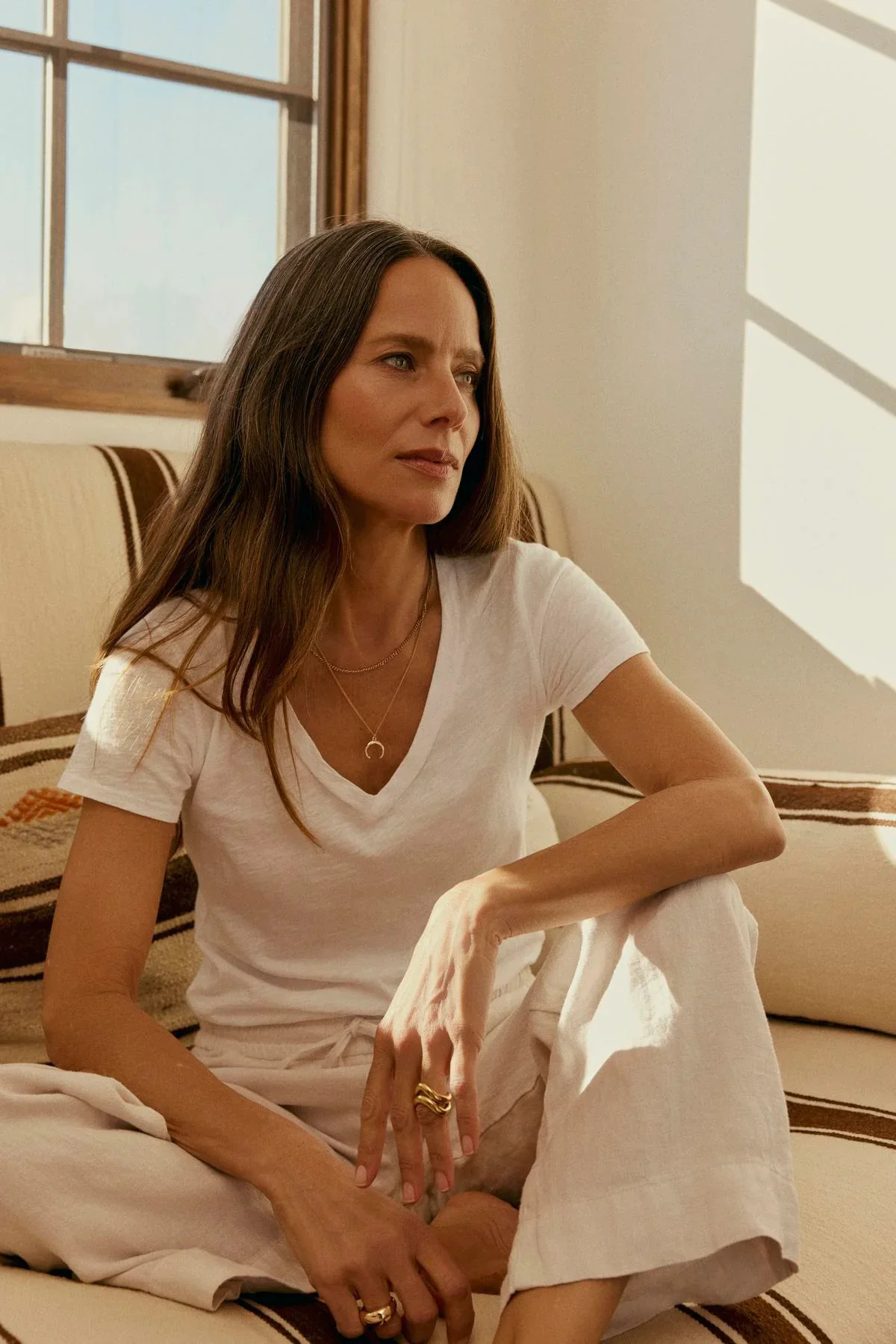 LILITH COTTON SLUB T-SHIRT IN WHITE - Image 4