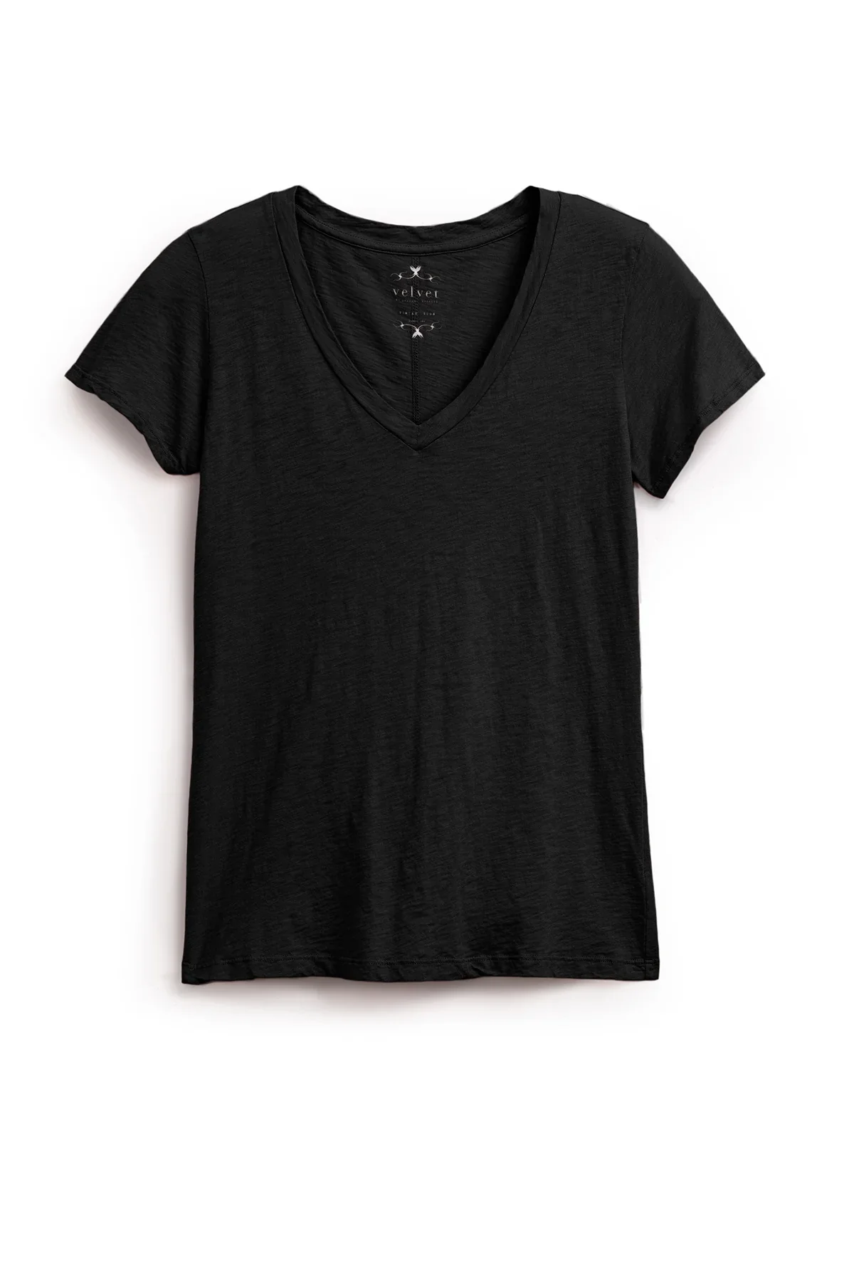 LILITH COTTON SLUB T-SHIRT IN BLACK - Image 5