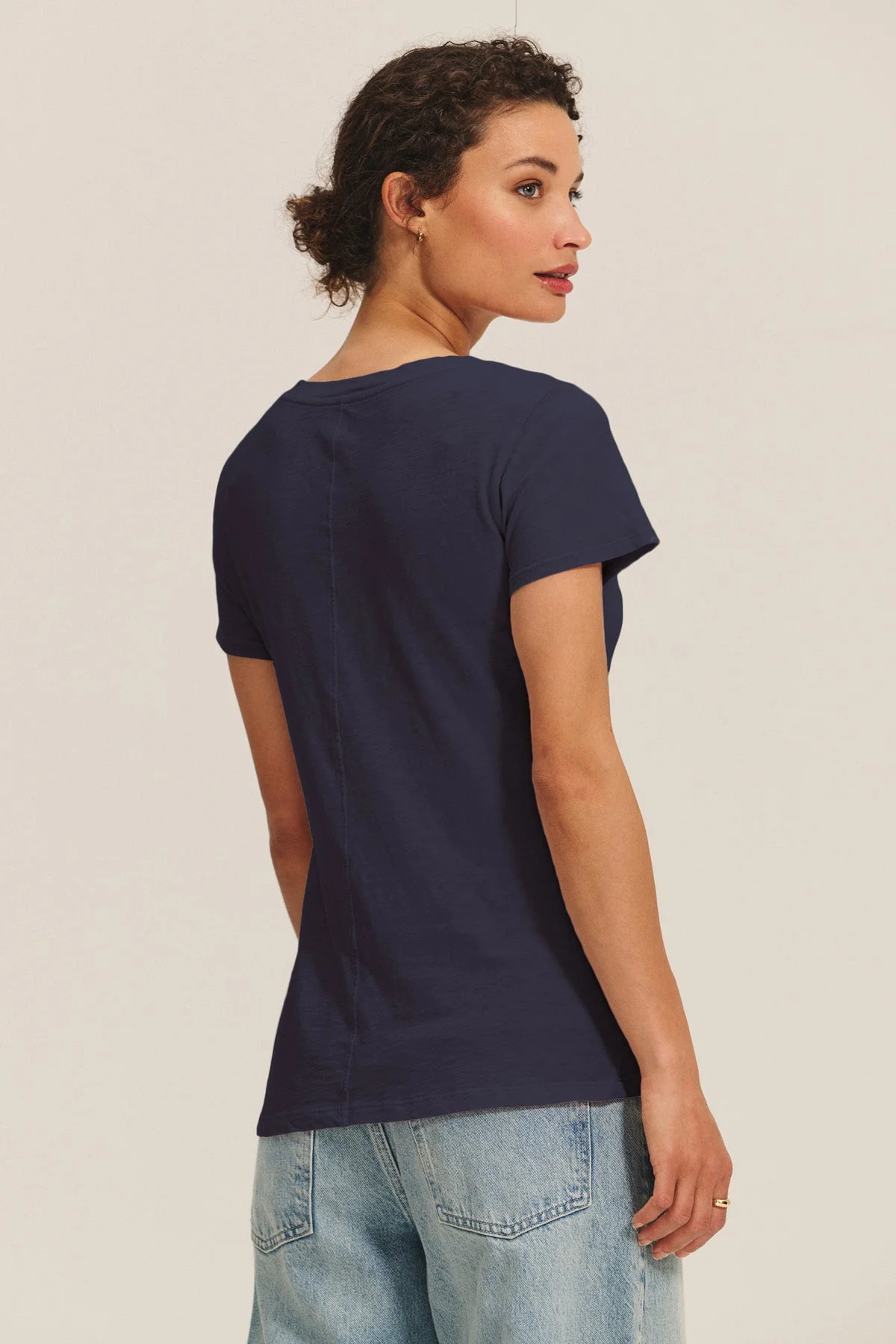 LILITH COTTON SLUB T-SHIRT IN MARINE - Image 2