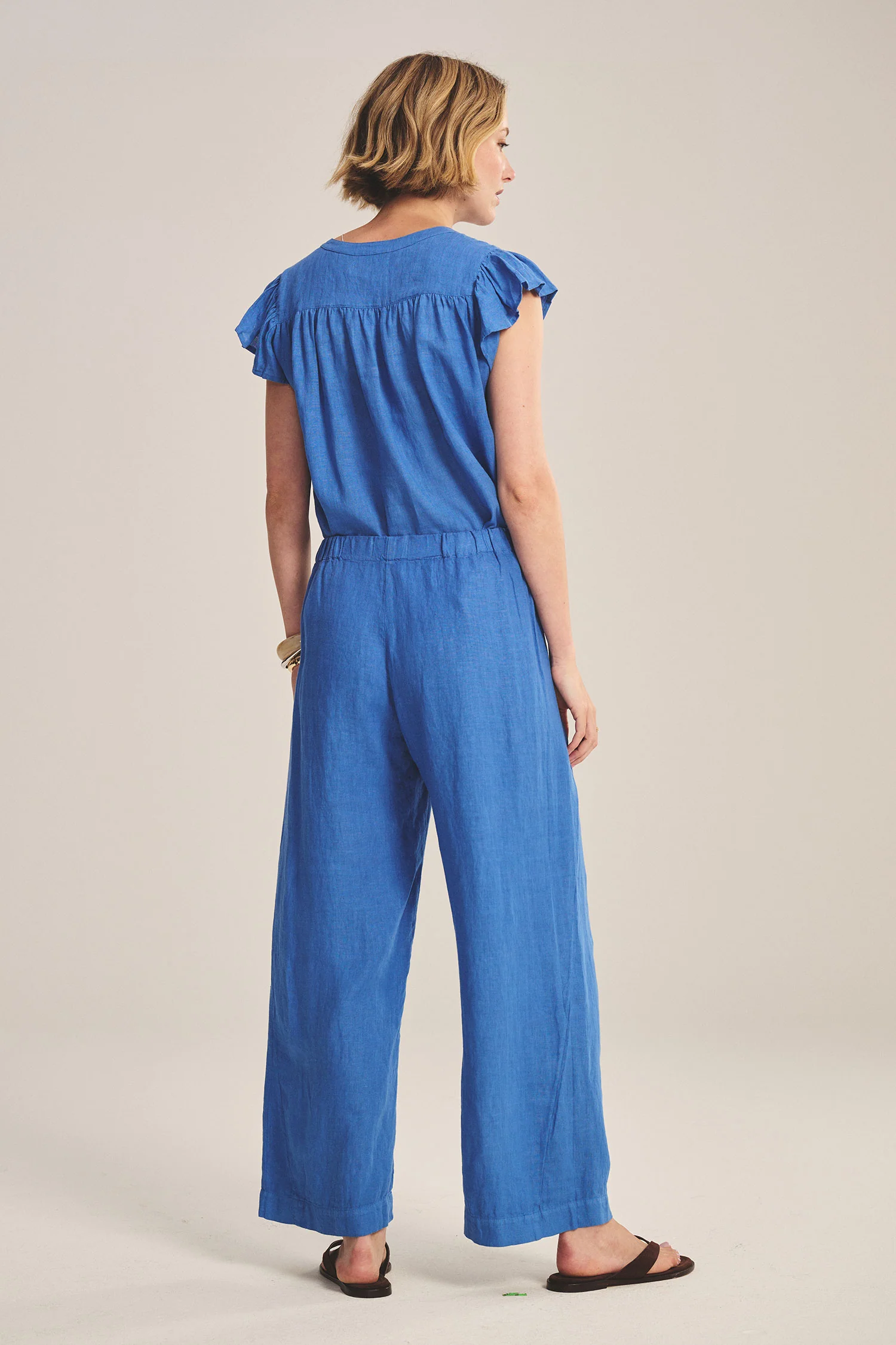LOLA LINEN TROUSER IN BLUEJAY - Image 7