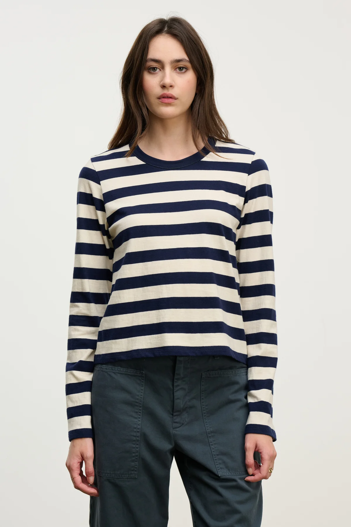 MAYA T-SHIRT IN NAVY STRIPE