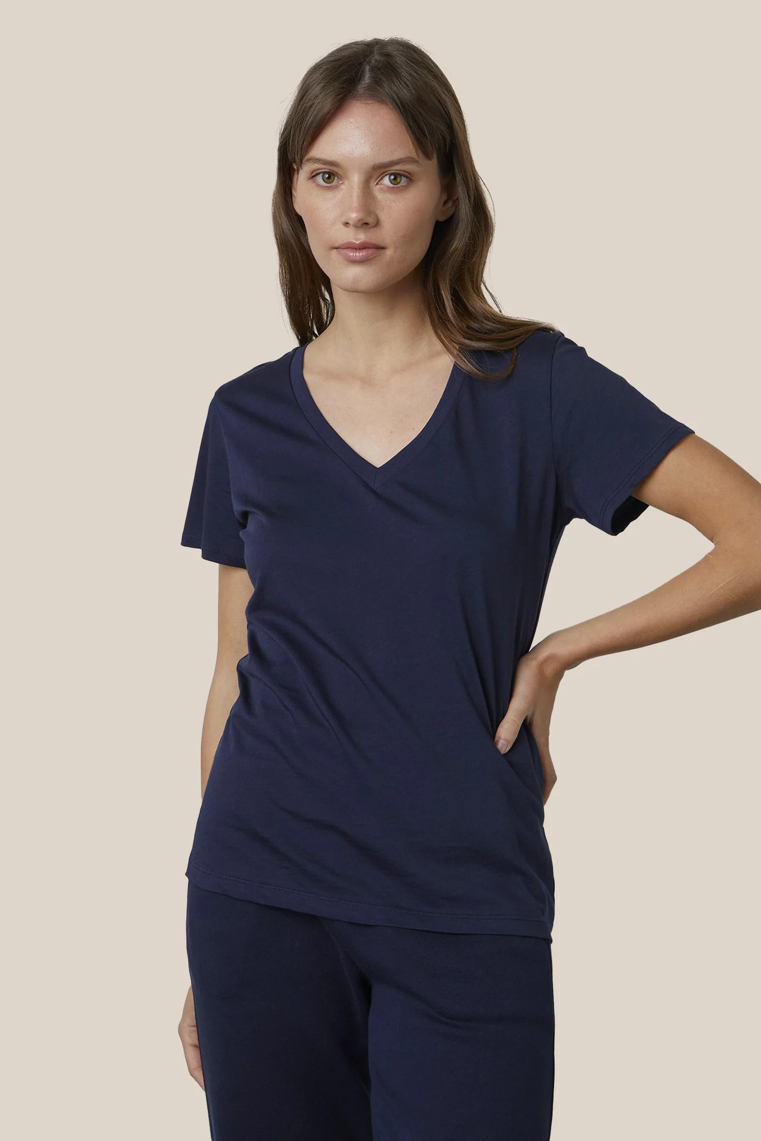 SUSAN WHISPER COTTON T-SHIRT IN NAVY - Image 2