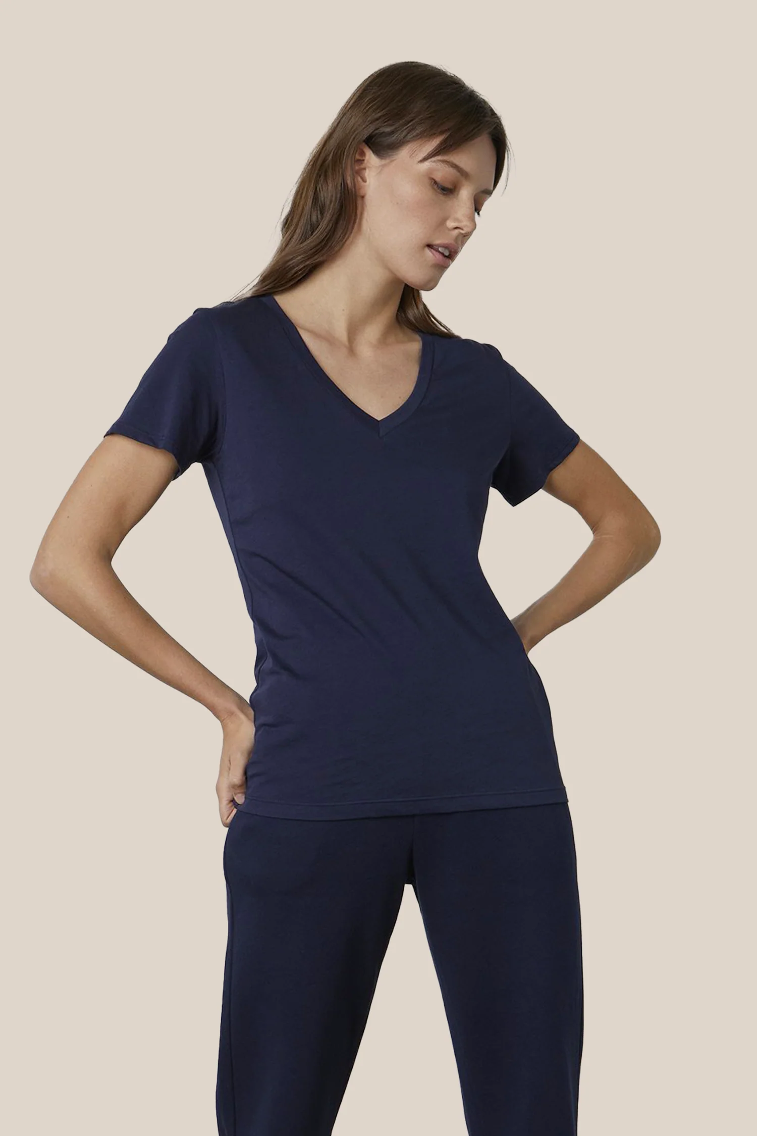SUSAN WHISPER COTTON T-SHIRT IN NAVY - Image 3