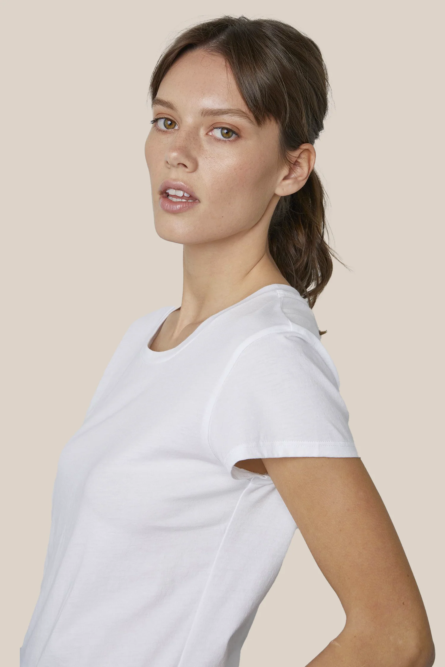 TRISHA WHISPER COTTON T-SHIRT IN WHITE - Image 3