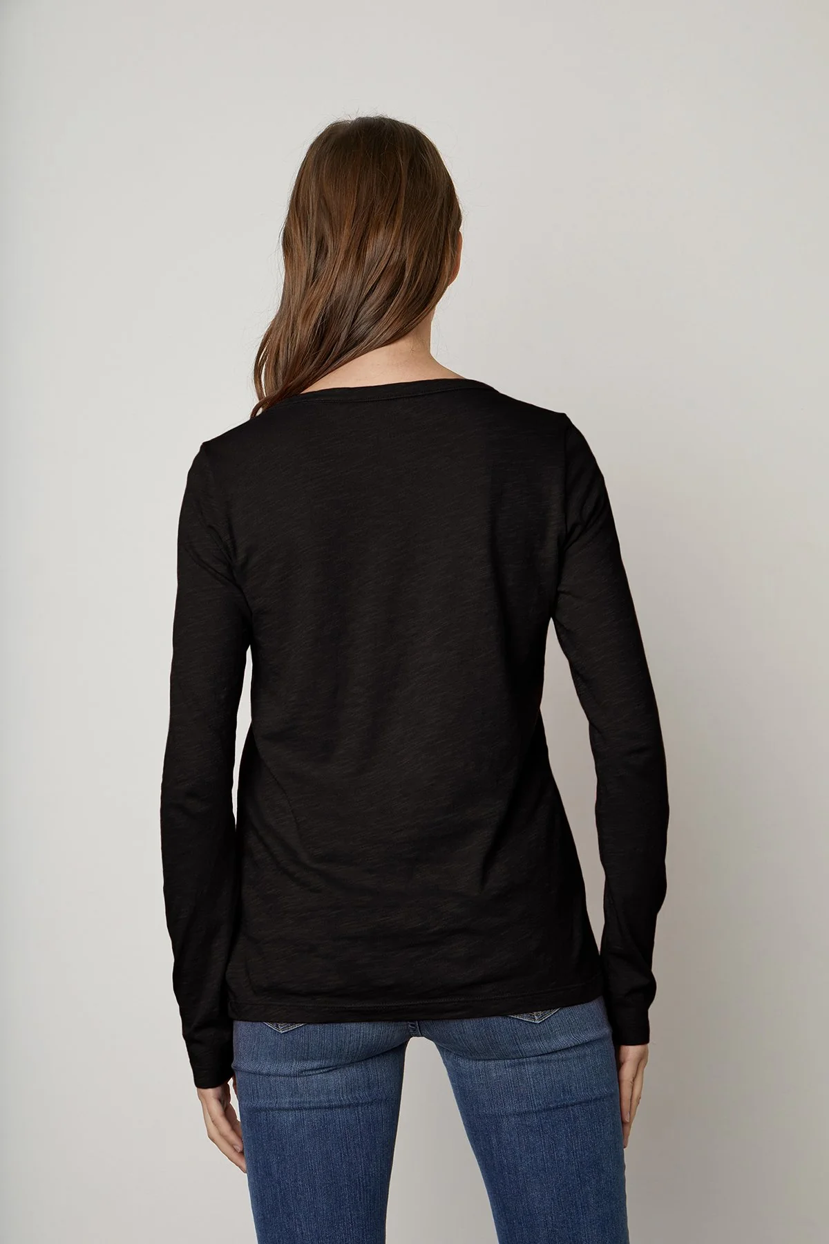 LIZ CITY COTTON SLUB T-SHIRT IN BLACK - Image 3