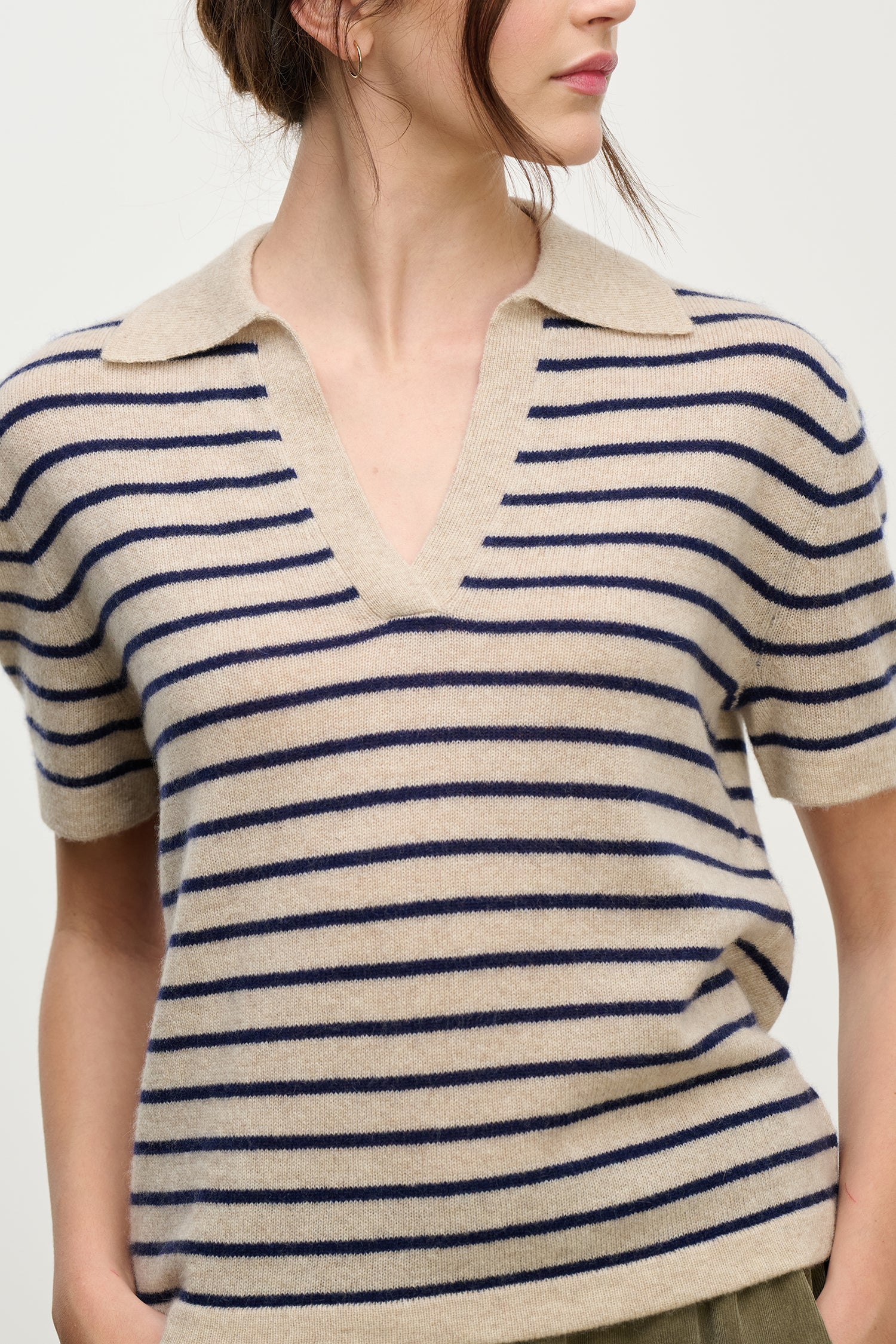 YAEL CASHMERE POLO IN OATMEAL - Image 4